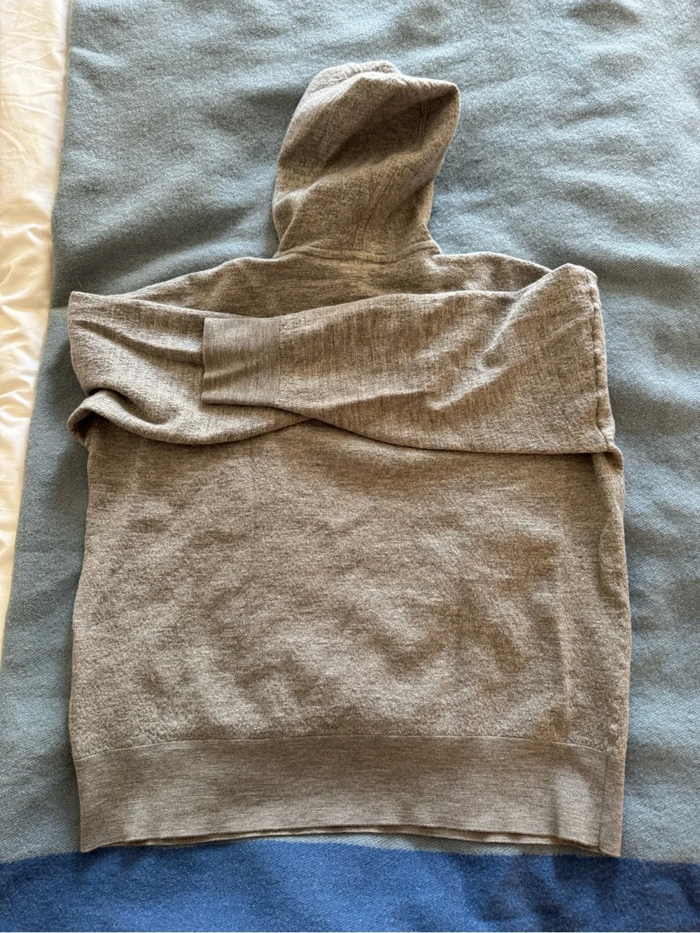 COS Light Gray Merino Wool Knit Hoodie Sweater - Picture 5 of 5